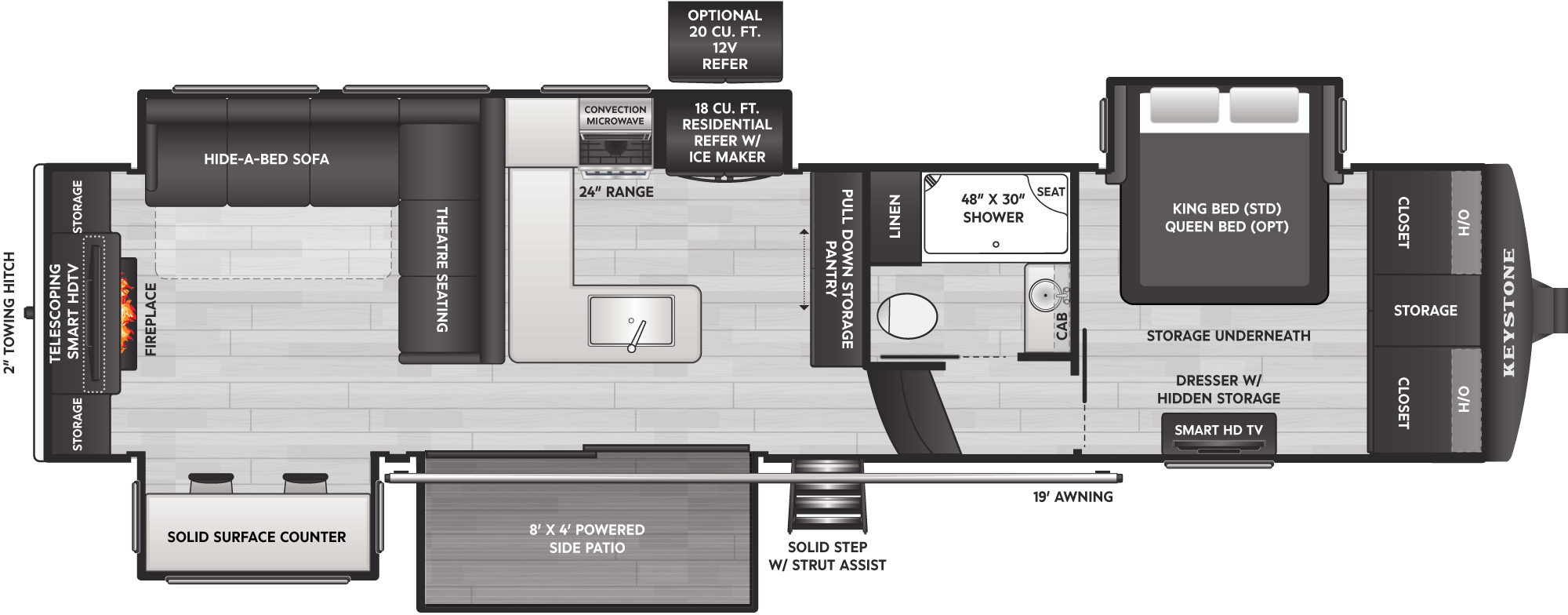 Floorplan of RV model 3532SP