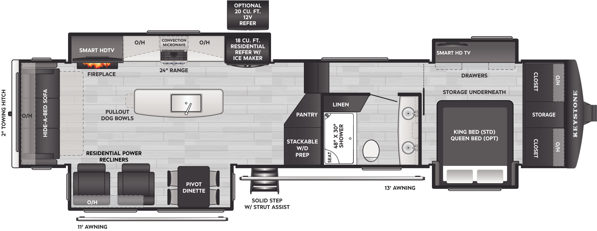 Floorplan of RV model 3781RL