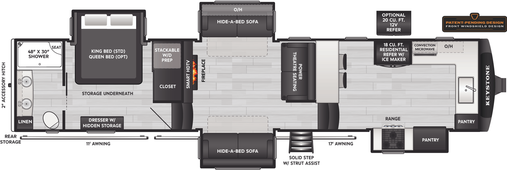 Floorplan of RV model 3795FK