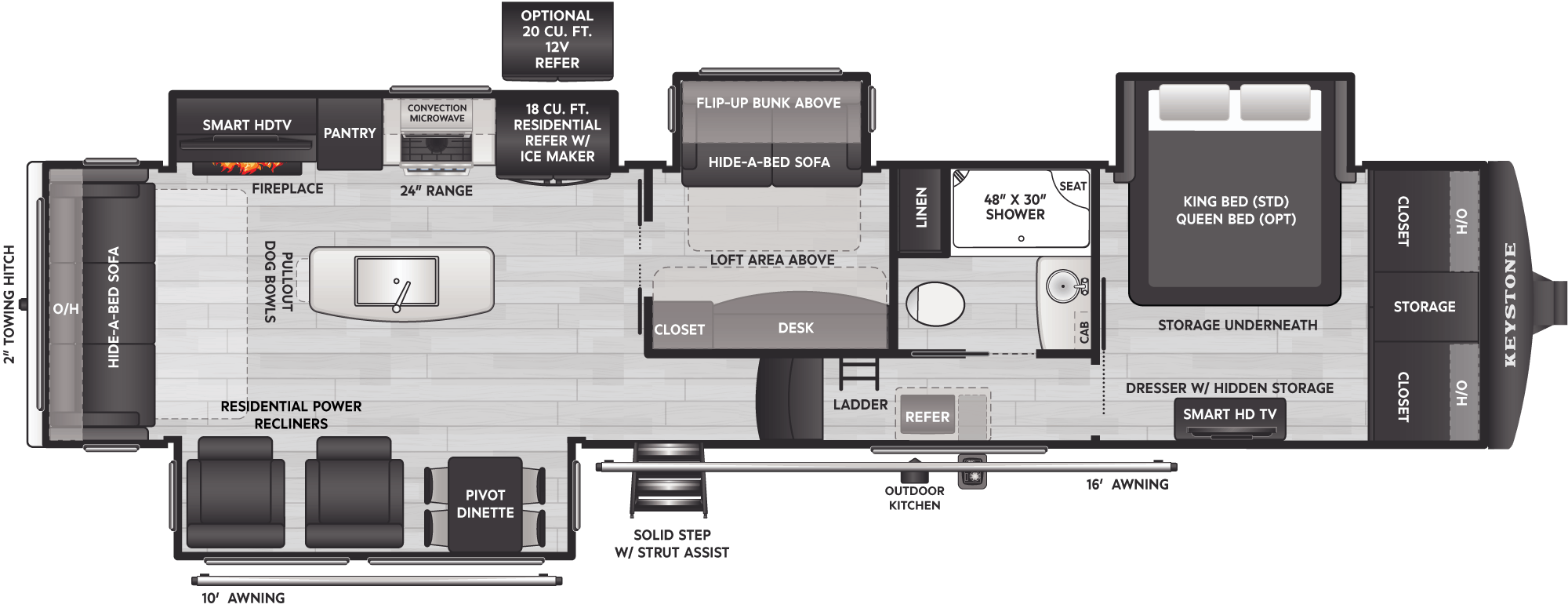 Floorplan of RV model 3857BR