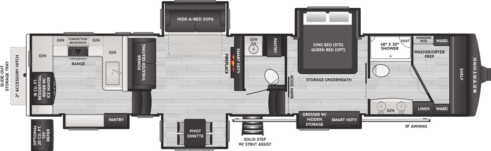 Floorplan of RV model 3901RK