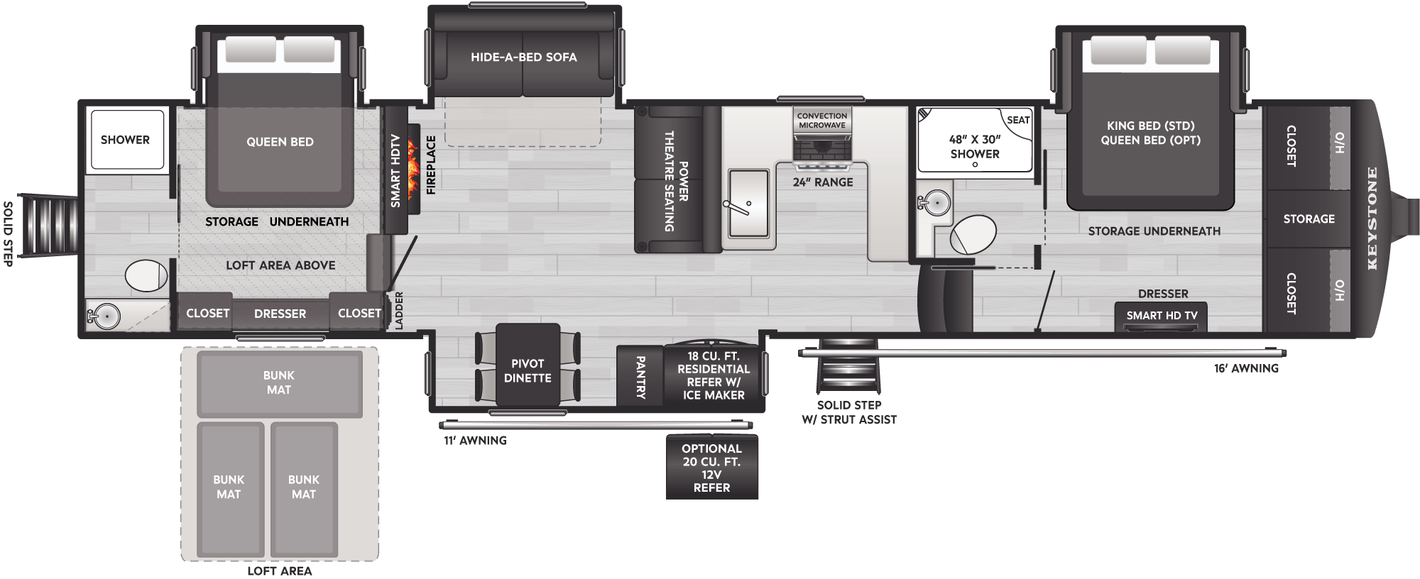 Floorplan of RV model 3915TB