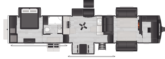 Floorplan of RV model 3941FO