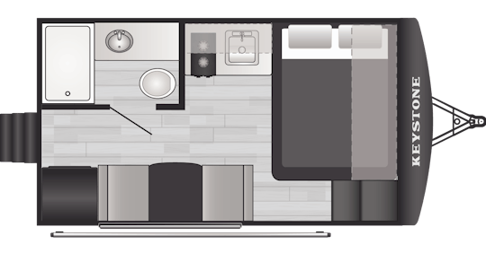 Floorplan of RV model 1400RE
