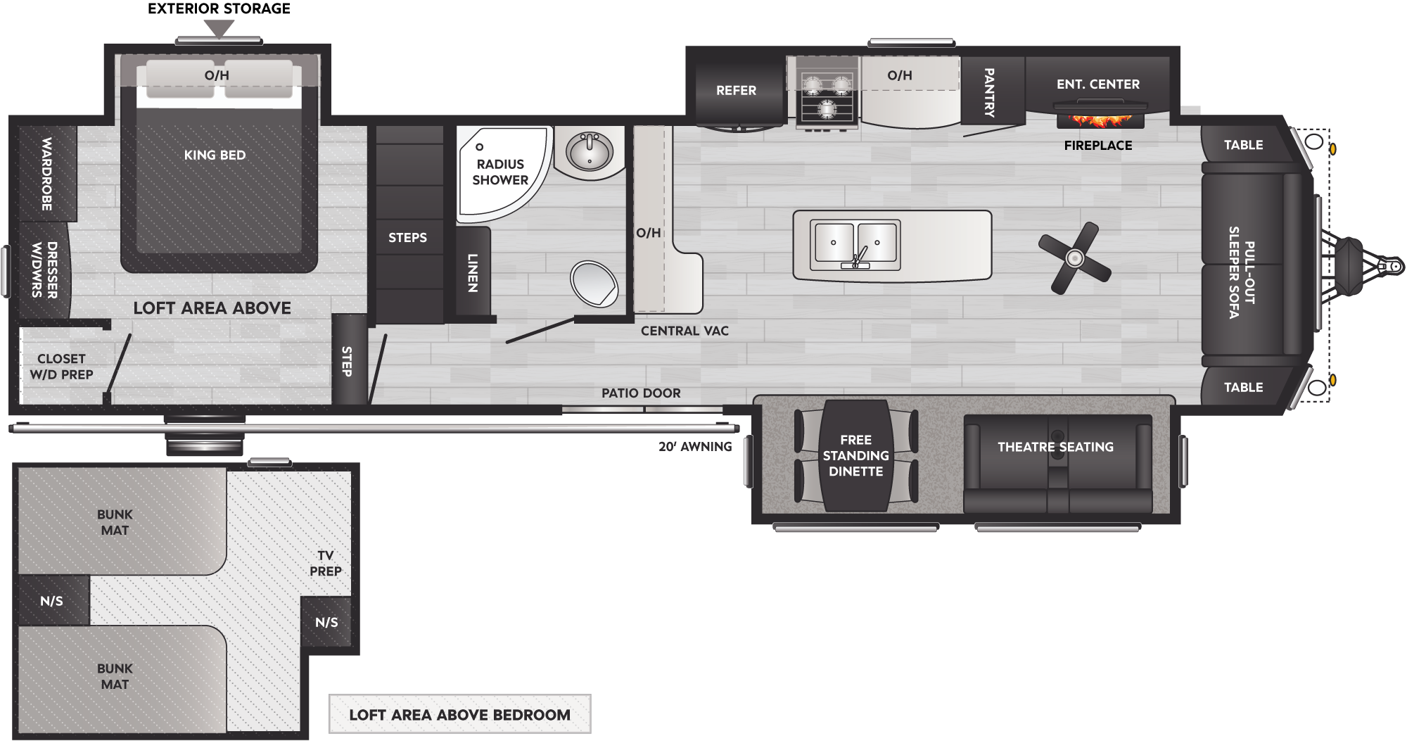2026 Keystone Residence 401LOFT floorplan diagram