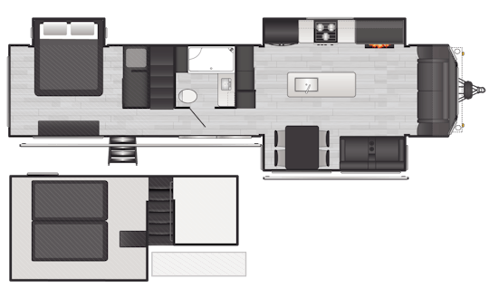 Floorplan of RV model 401FSRL