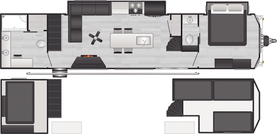 Floorplan of RV model 401HBDL