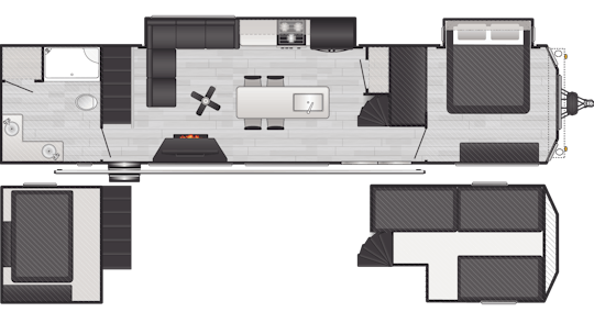 Floorplan of RV model 391CLDL