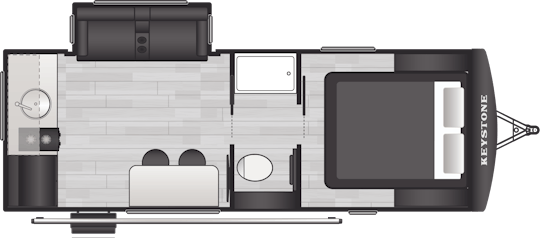 Floorplan of RV model 19RK