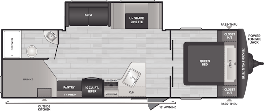 Floorplan of RV model 269DB
