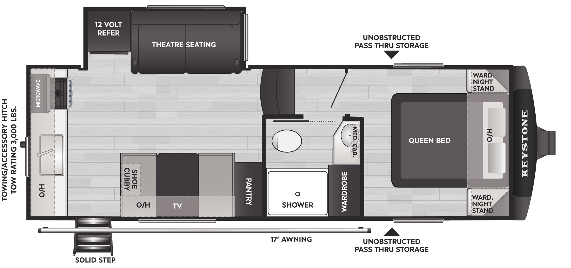 Floorplan of RV model 2100RK