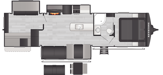 Floorplan of RV model 34TSB