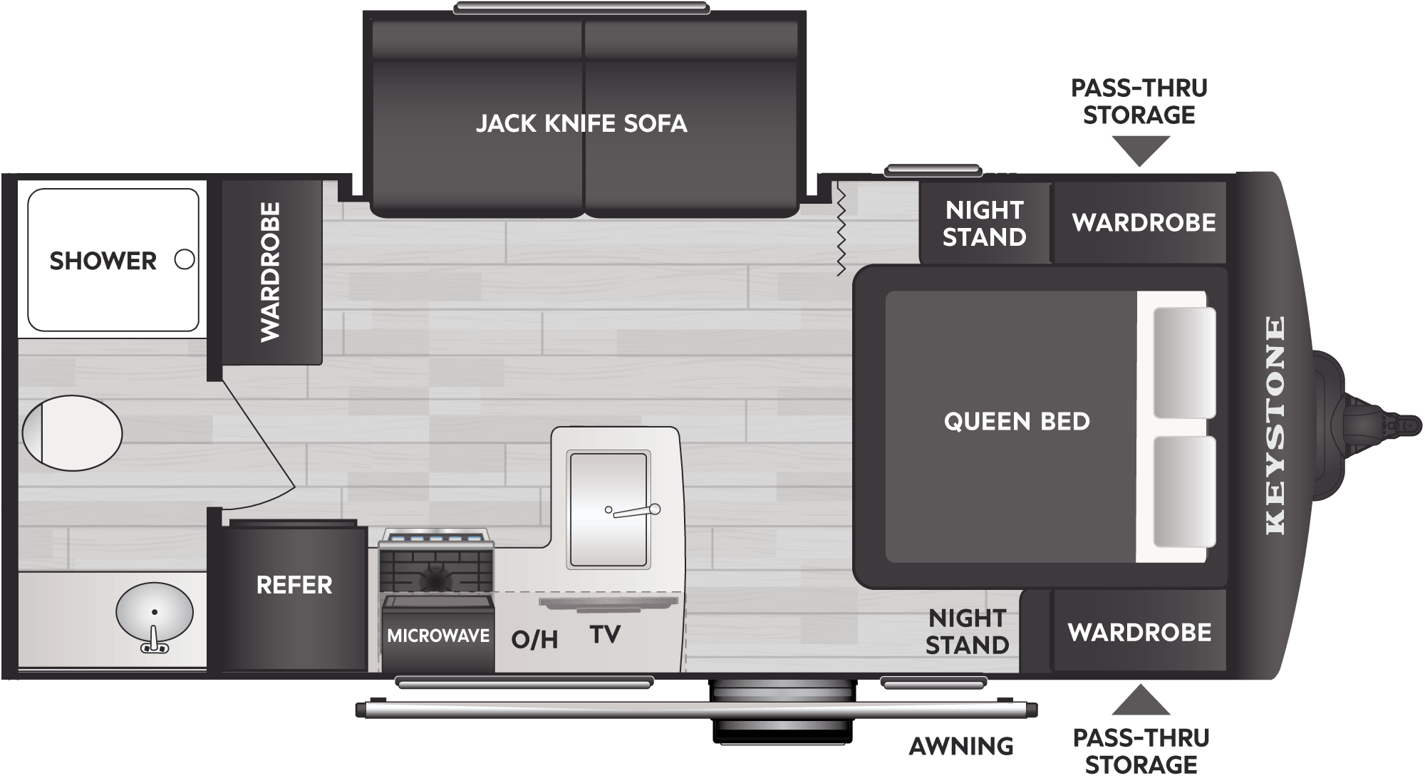 Floorplan of RV model 1840RB
