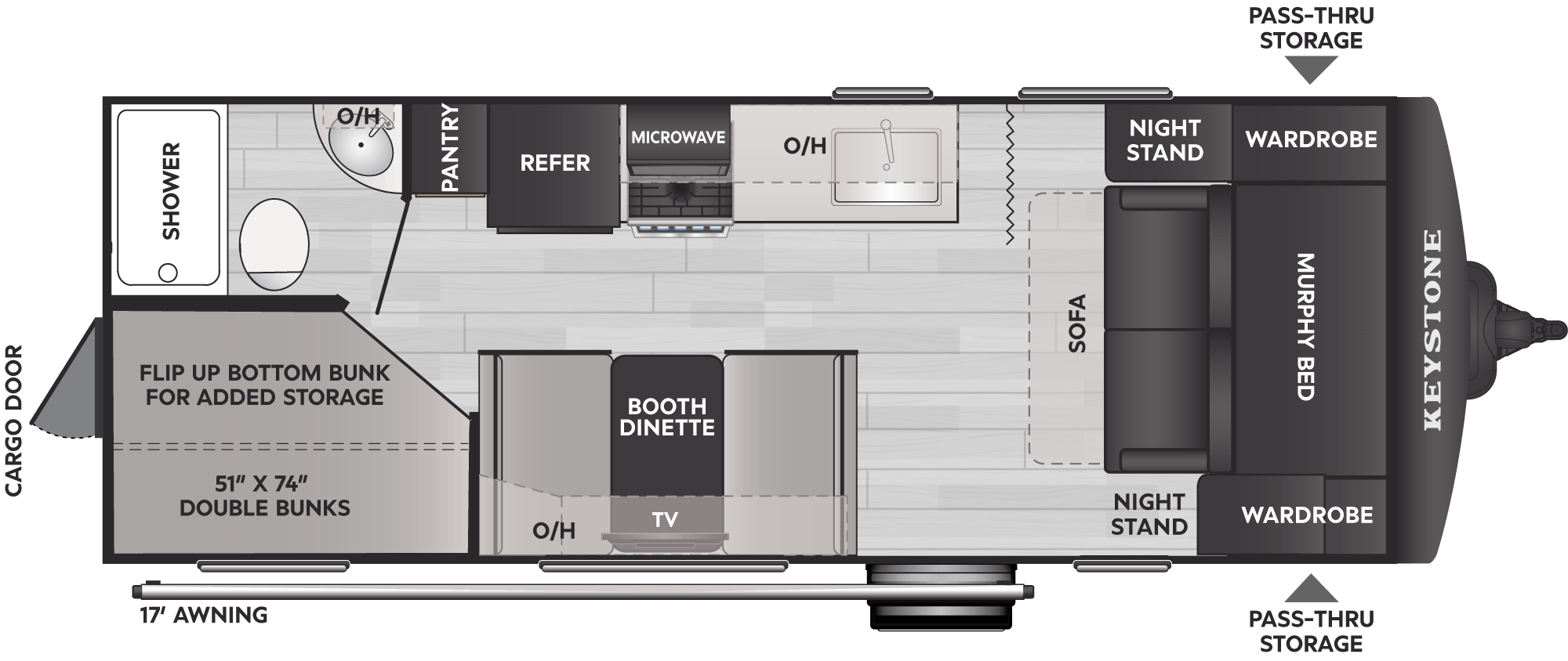 Floorplan of RV model 2140BHWE