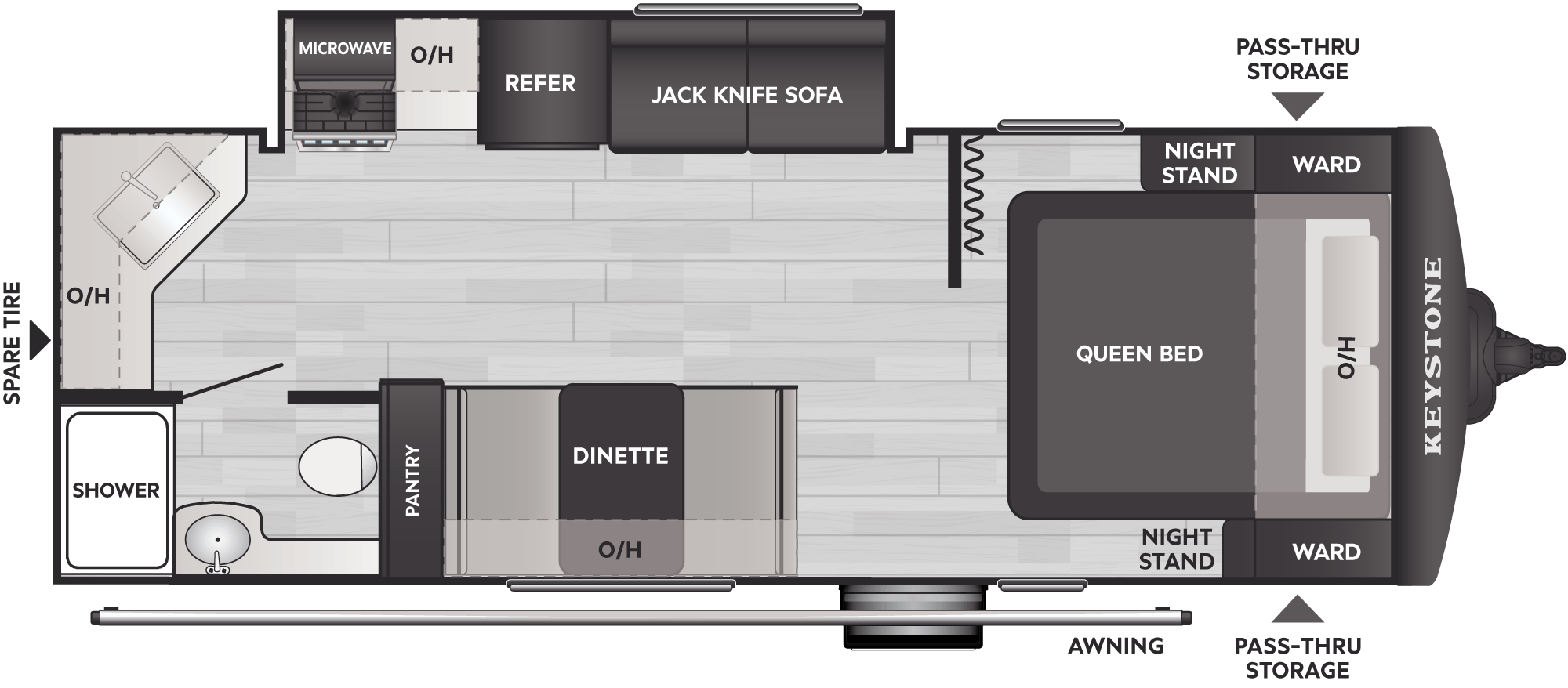 Floorplan of RV model 2240RK