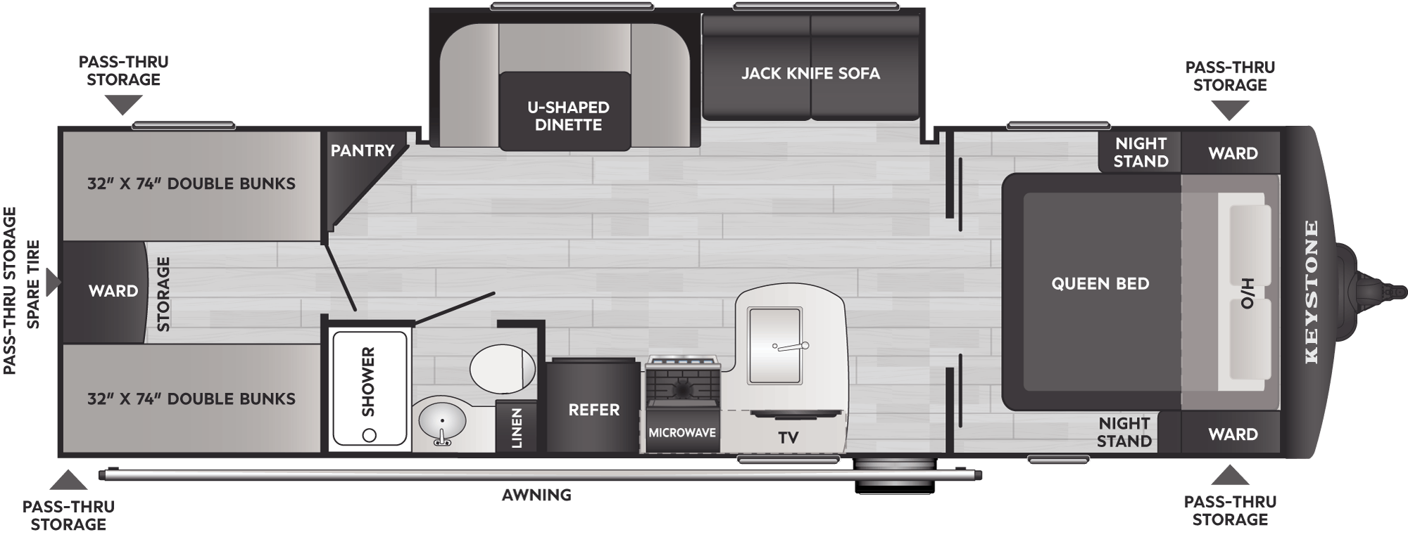 Floorplan of RV model 2840QB