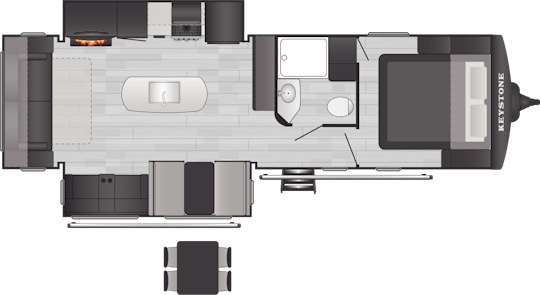 Floorplan of RV model 287RLSWE