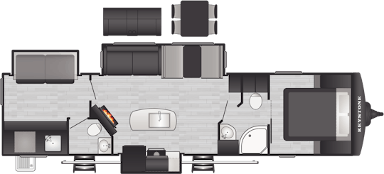 Floorplan of RV model 330BKQ
