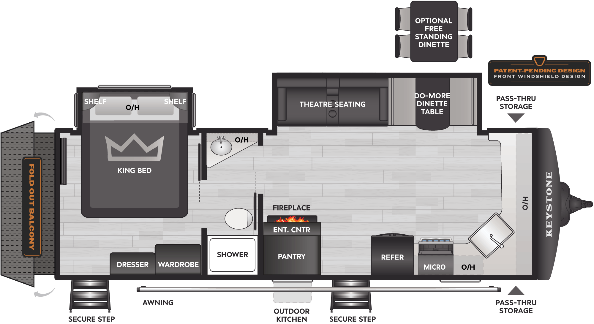 Floorplan of RV model 271KBS