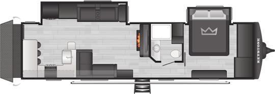 Floorplan of RV model 336BBK