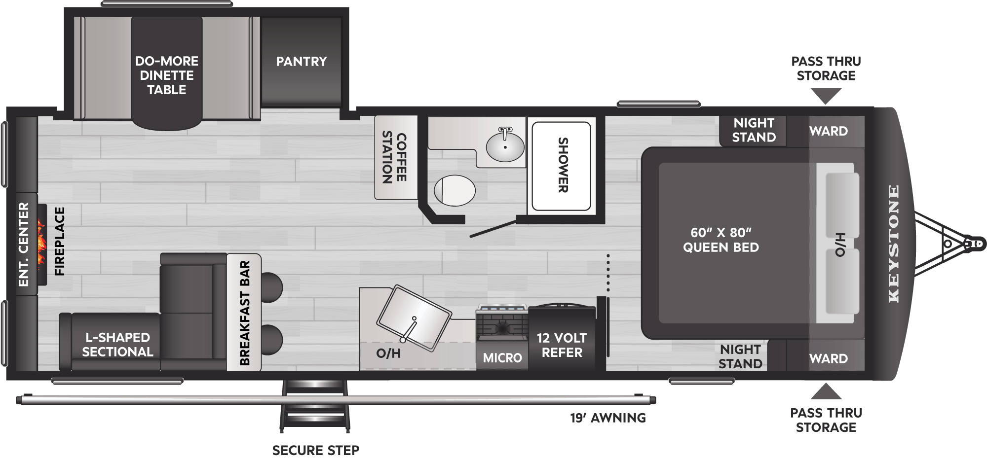 Floorplan of RV model 2660RLWE