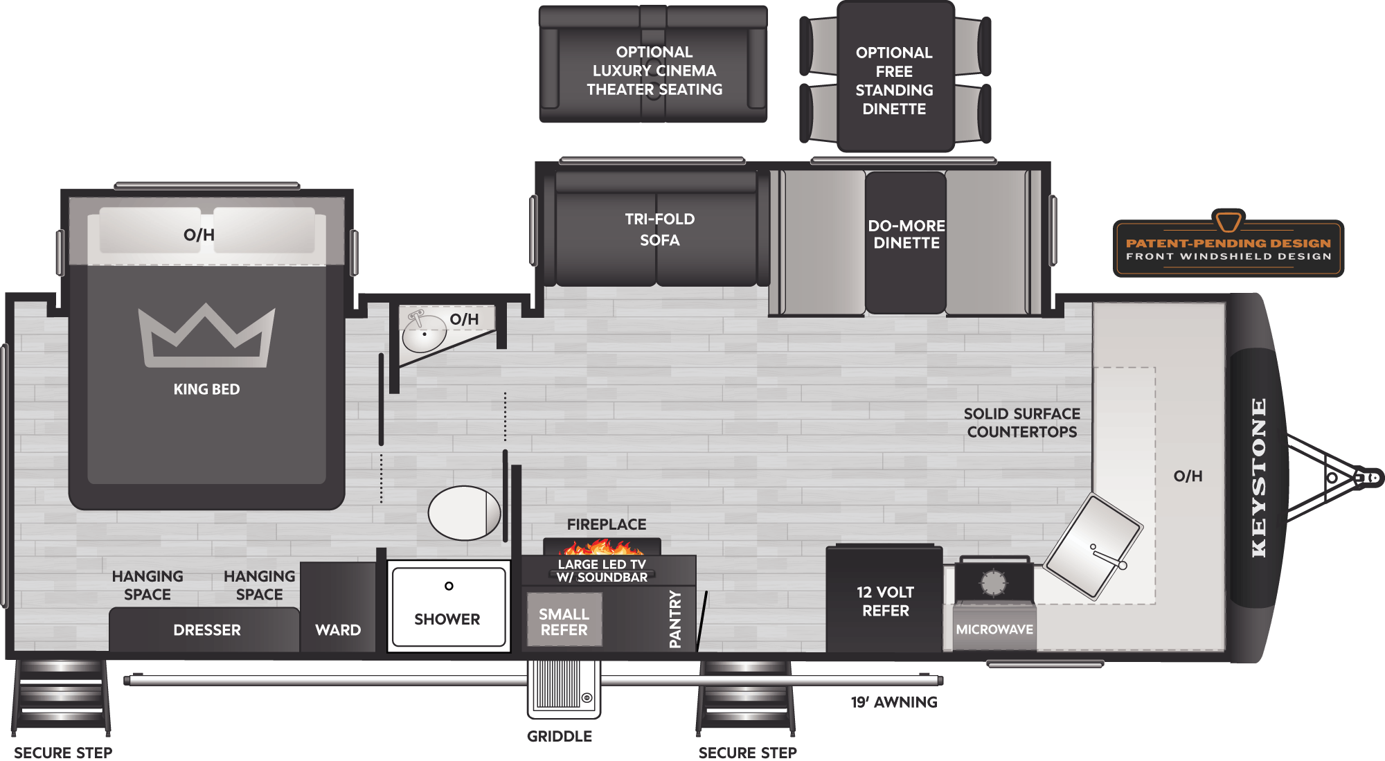 Floorplan of RV model 2600FK