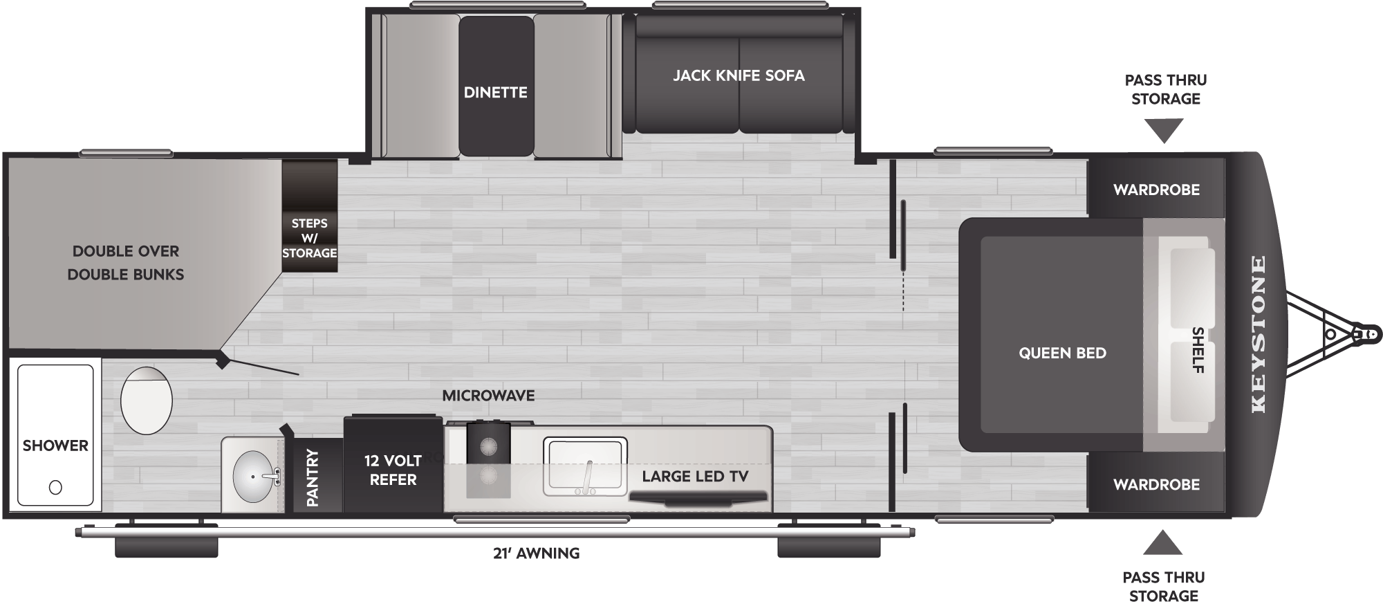 Floorplan of RV model 260BHC