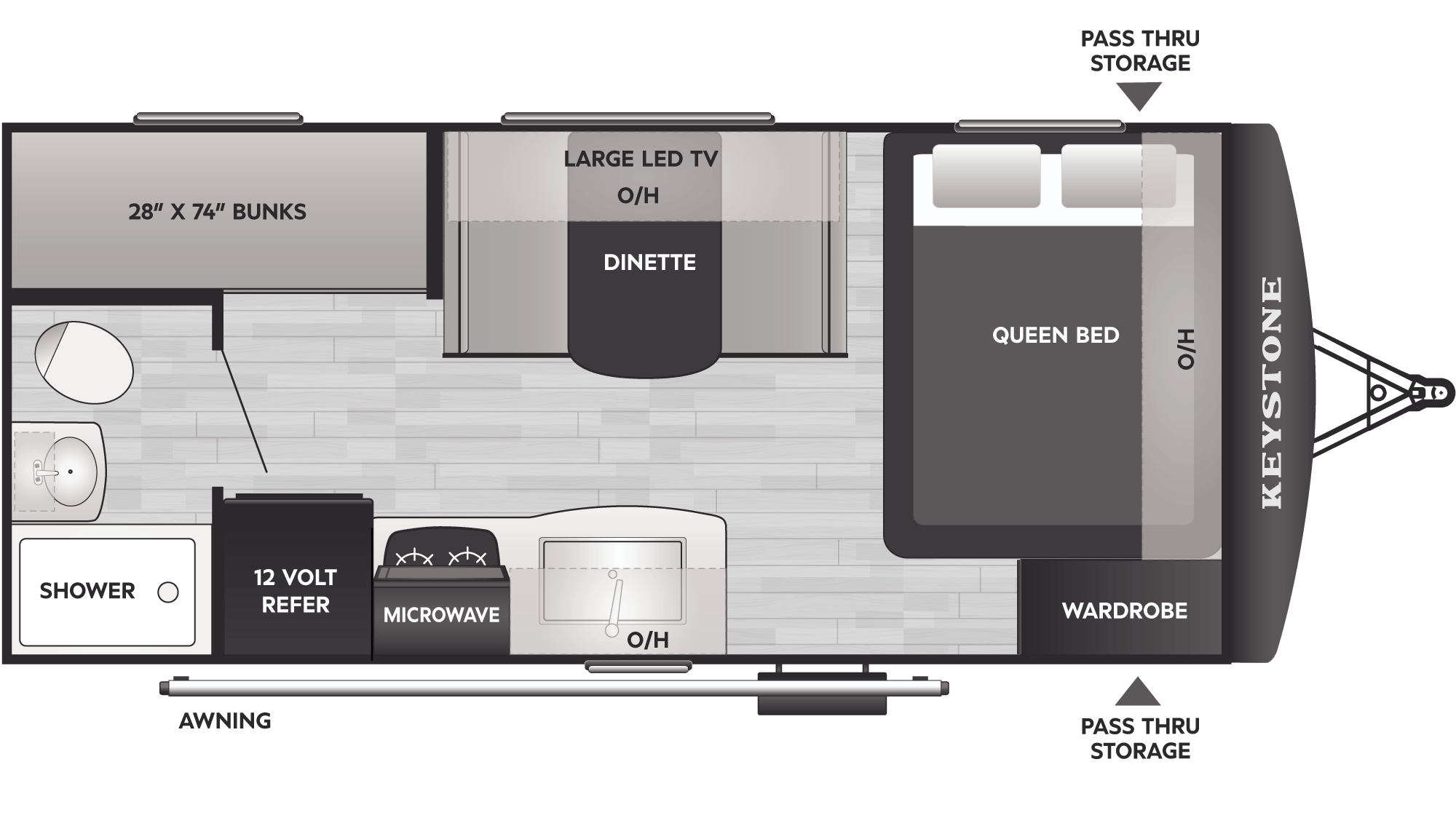 Floorplan of RV model 170BH