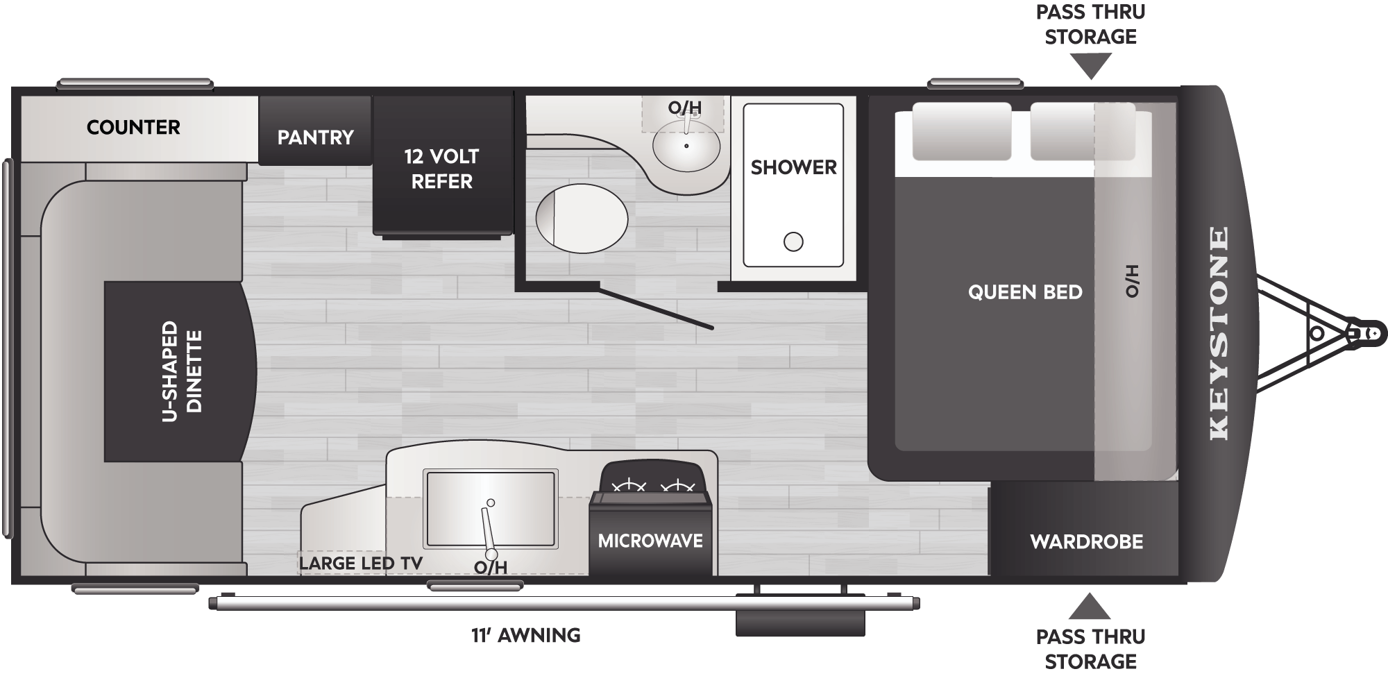 Floorplan of RV model 190RD