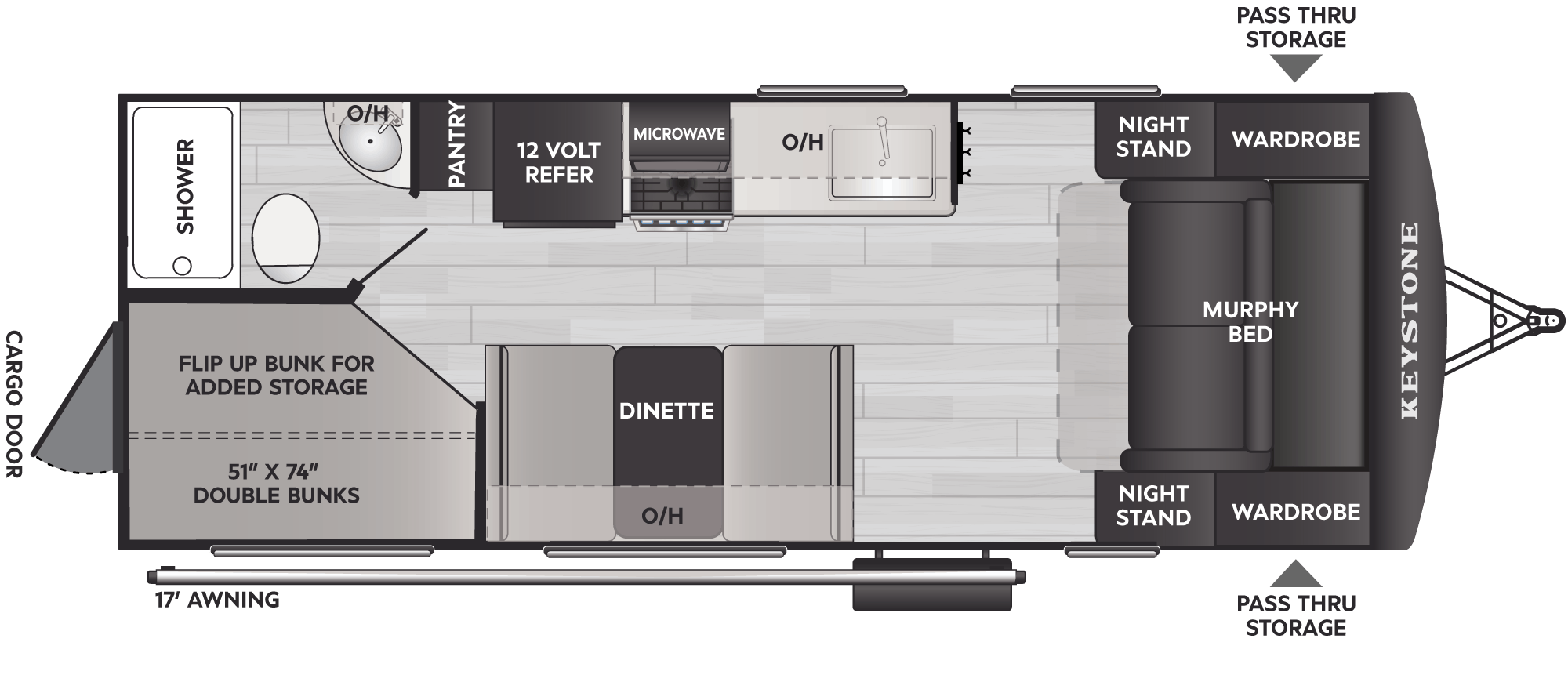 Floorplan of RV model 214BH