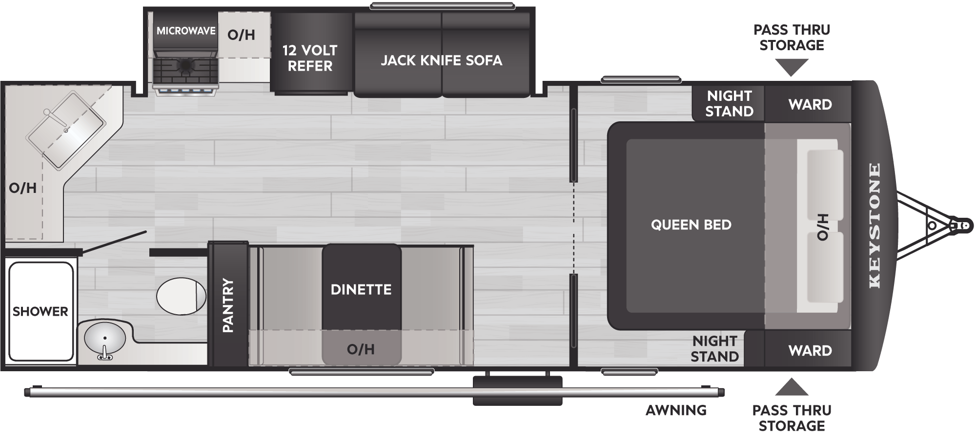 Floorplan of RV model 224RKWE