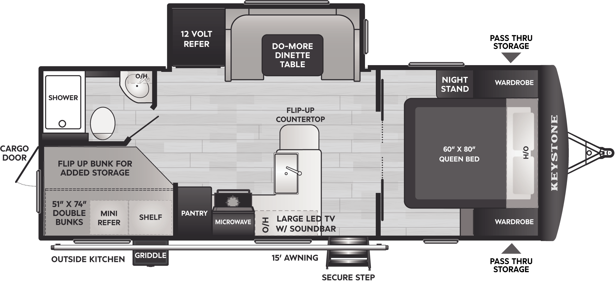 Floorplan of RV model 229BH