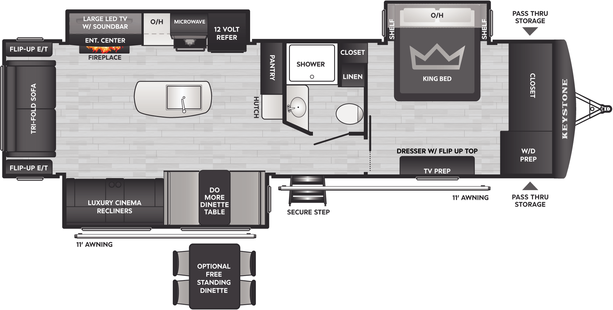 Floorplan of RV model 3100RE