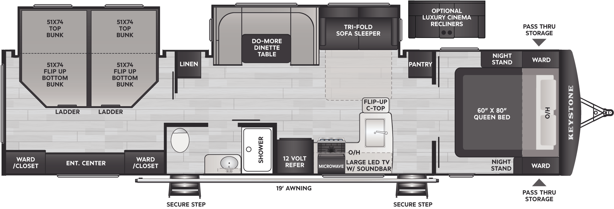 Floorplan of RV model 3401QD