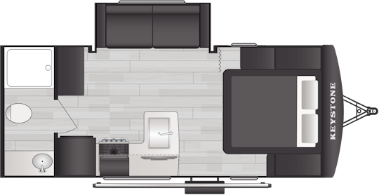 Floorplan of RV model 184RBWE