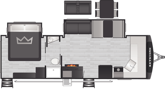 Floorplan of RV model 2600FK