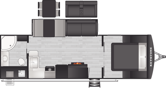 Floorplan of RV model 2605RBWE