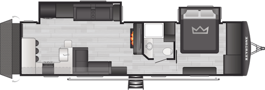 Floorplan of RV model 3360BK