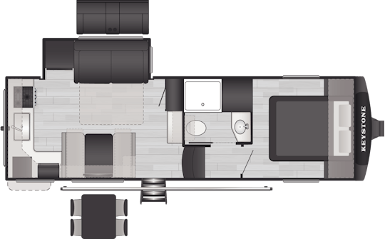 Floorplan of RV model 23MLE