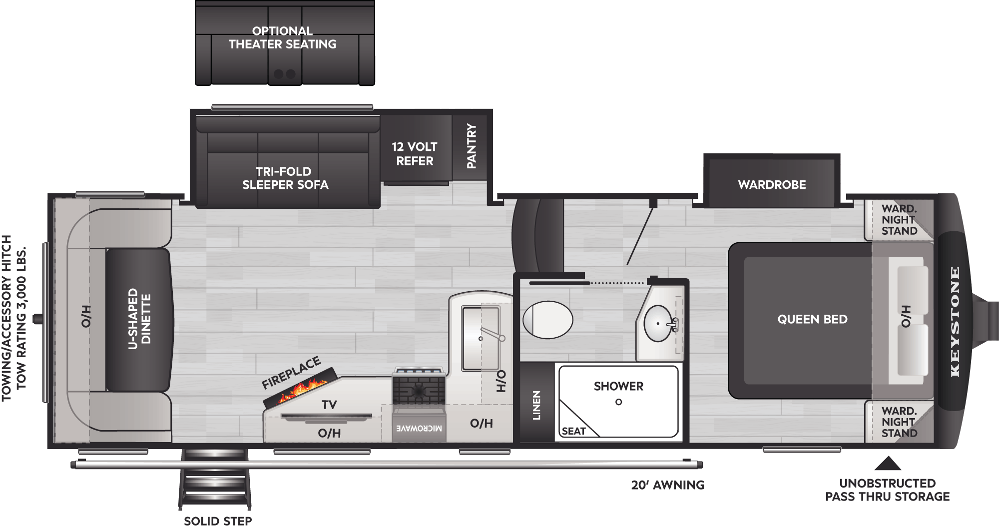 Floorplan of RV model 24RDS