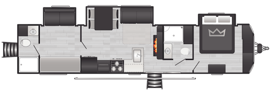 Floorplan of RV model 381BH
