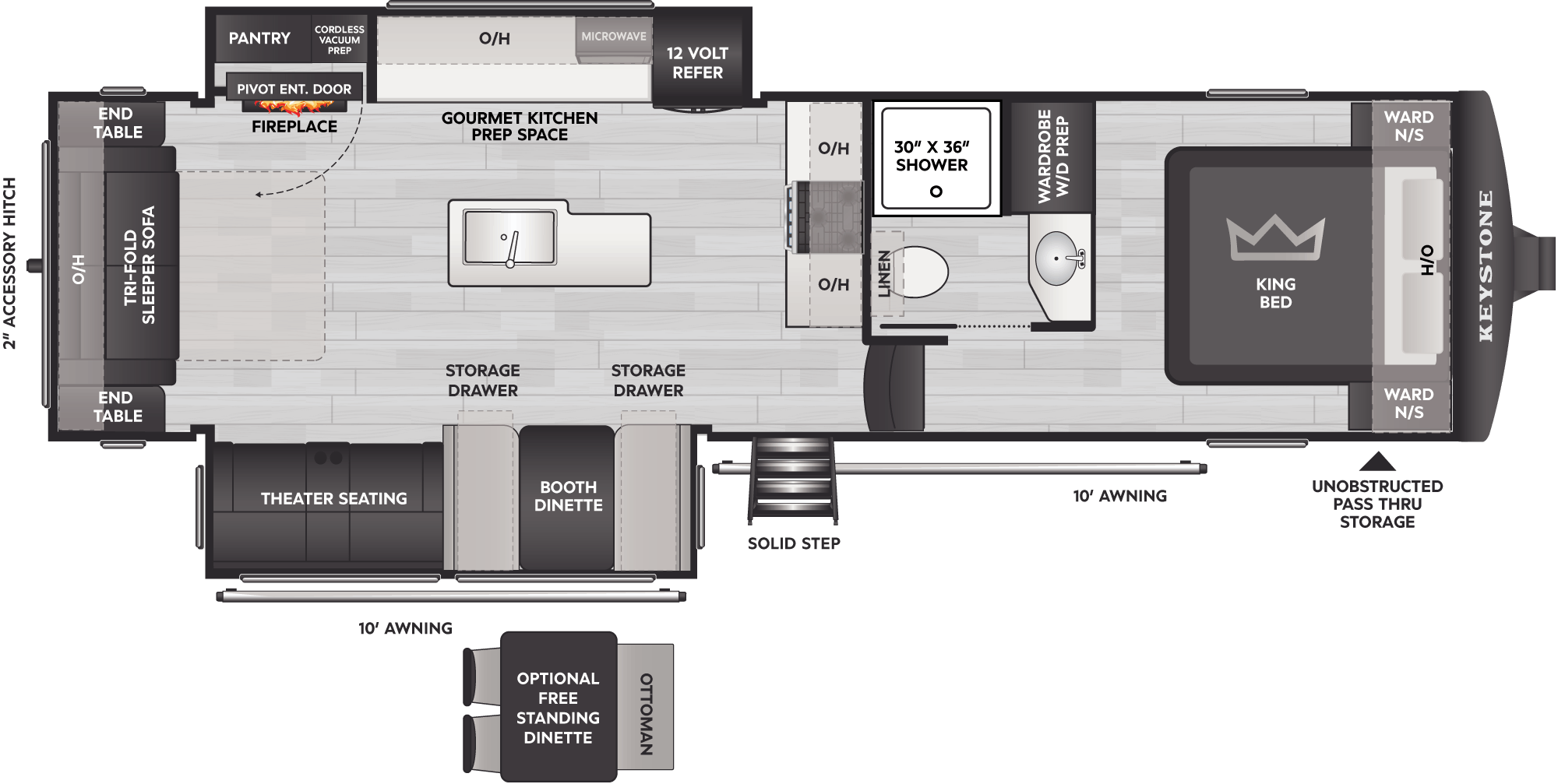 Floorplan of RV model 28RLI