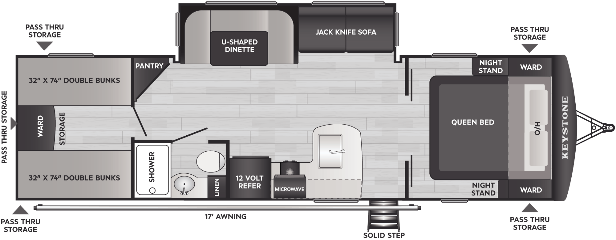 Floorplan of RV model 28QBC