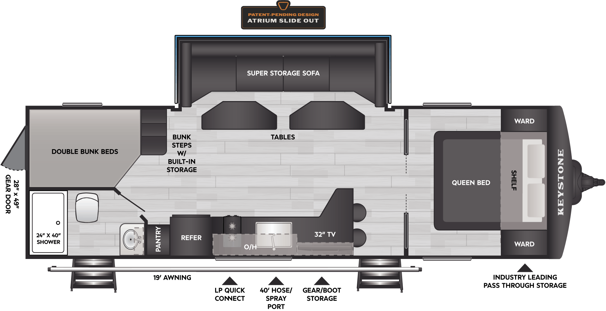 Floorplan of RV model 26MAX