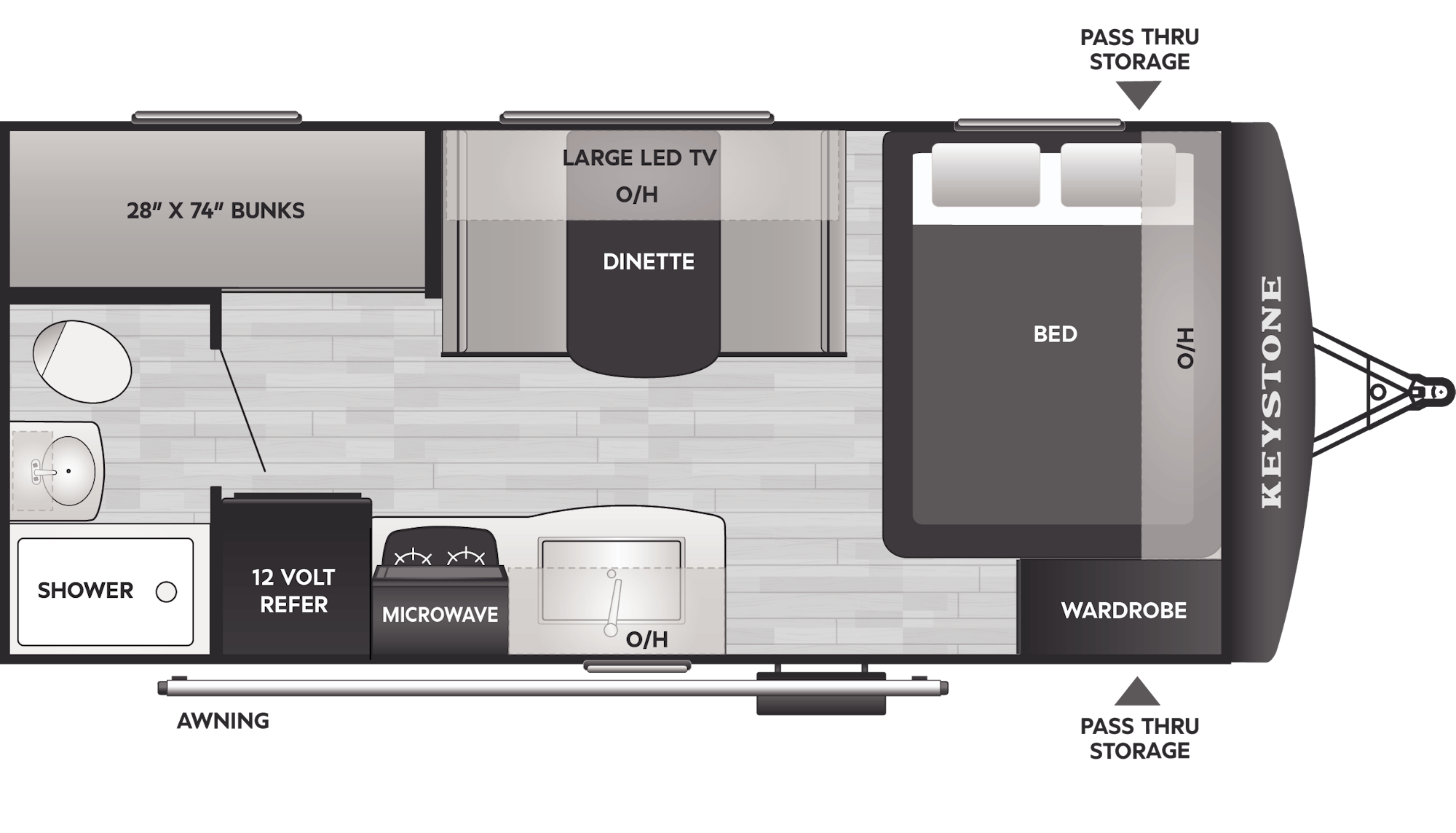 Floorplan of RV model 170BH
