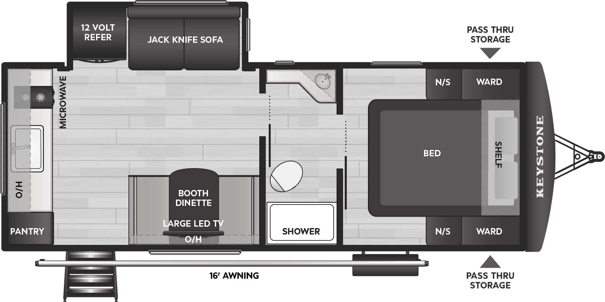 Floorplan of RV model 210RKC