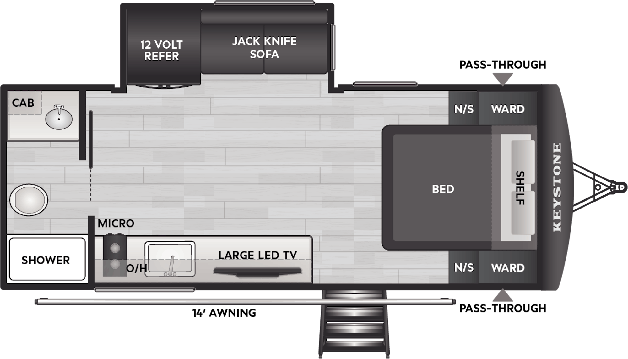 Floorplan of RV model 180RBC