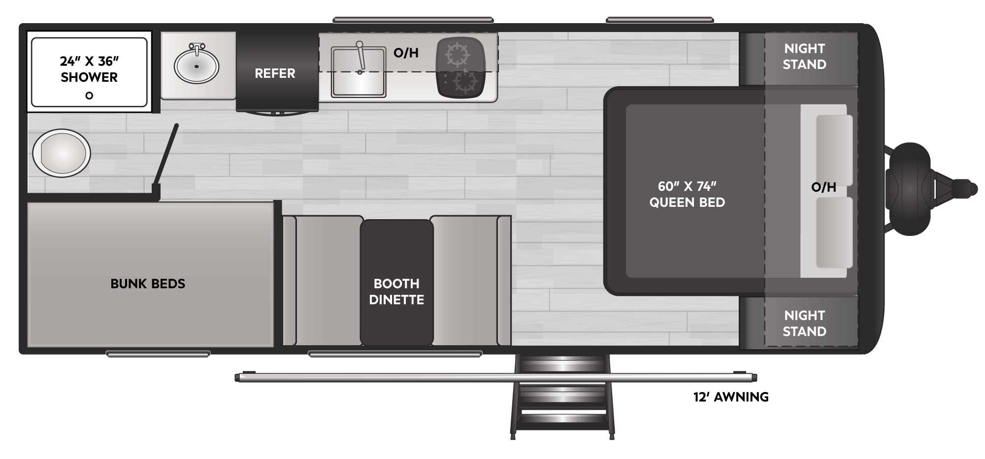 Floorplan of RV model 20BWE