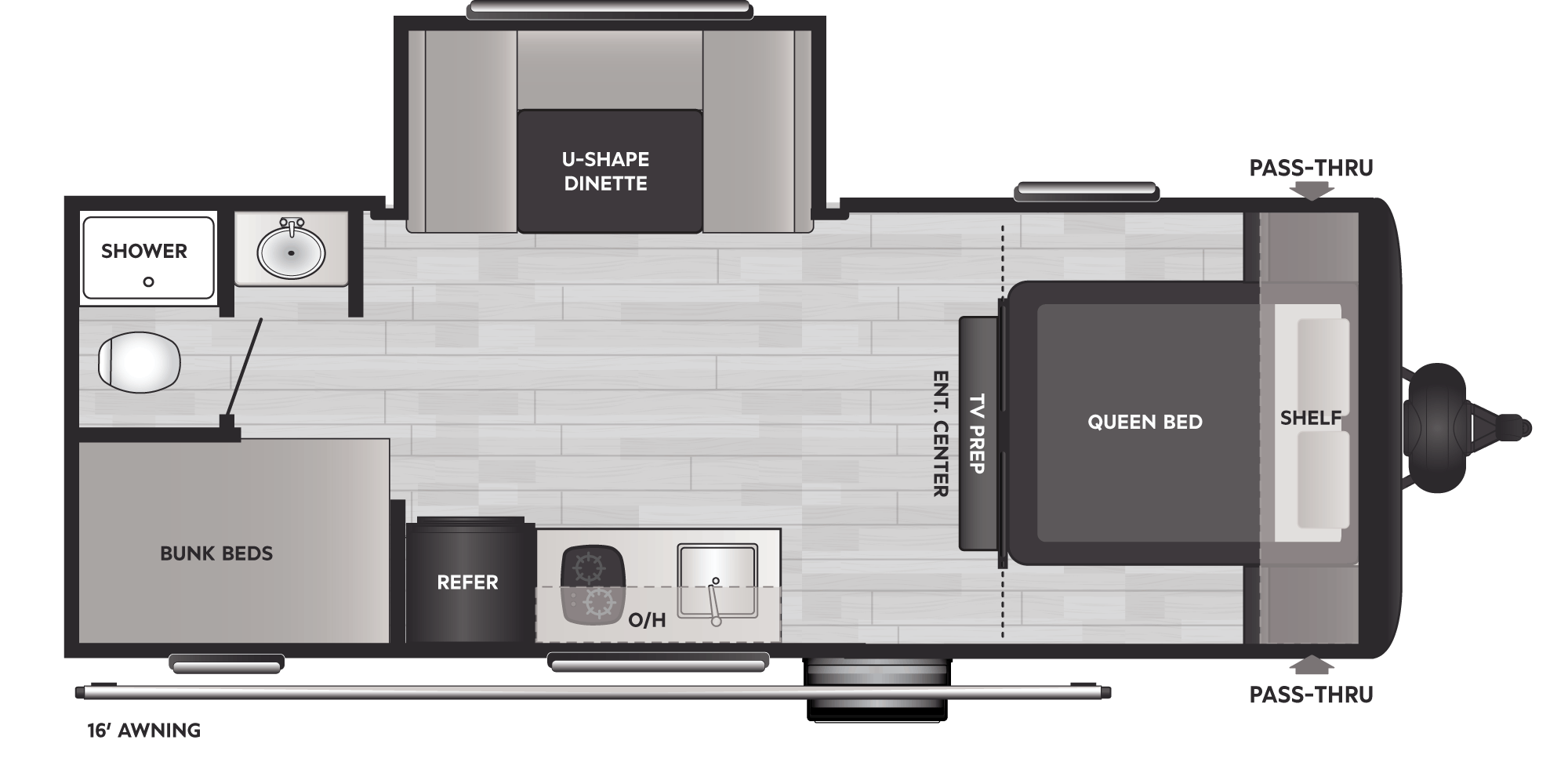Floorplan of RV model 21BWE
