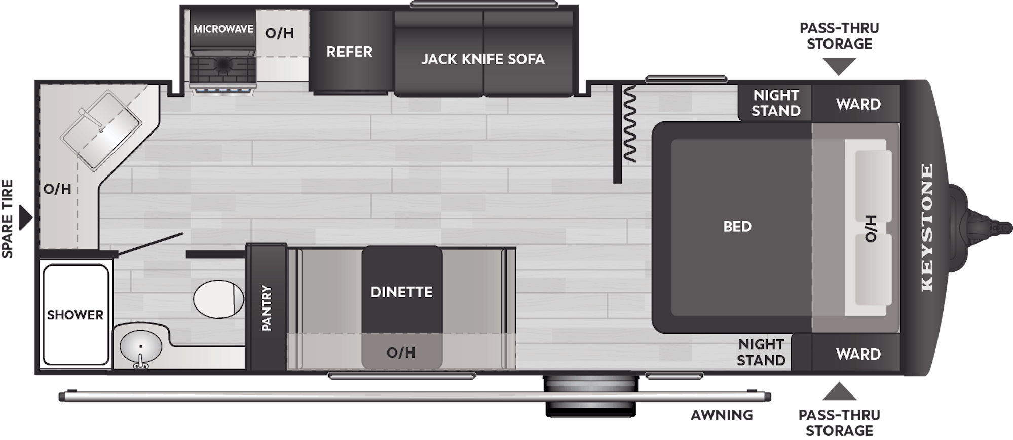 Floorplan of RV model 2240RK